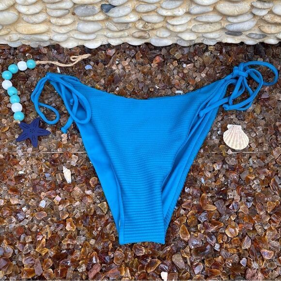 NWOT New L*Space Deep Blue Lennox Bottom Classic Bikini Swim Bottom Large Beach - Picture 3 of 6